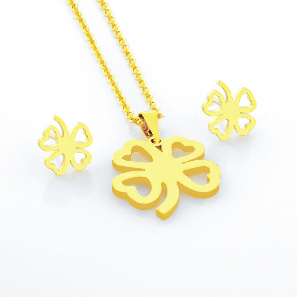 نیم ست استیل زنانه طرح شبدر