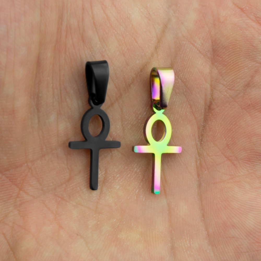 پلاک استیل اسپرت طرح صلیب رنگ مشکی و هلوگرامی - Image 3